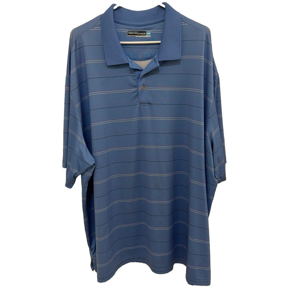 Roundtree & Yorke Performance Golf Polo Mens 3XB Big & Tall Short Sleeve Shirt